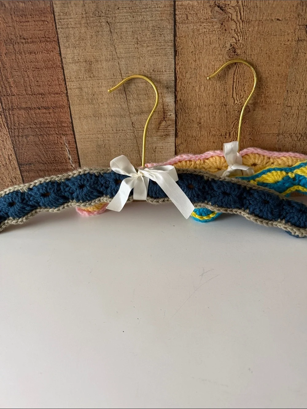 Vintage Crocheted Padded Hangers- Set of 3